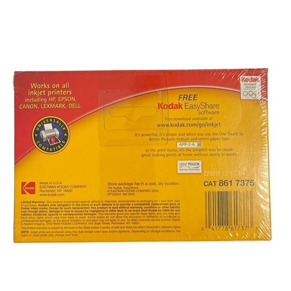 Kodak Anytime Picture Paper Soft Gloss • Inkject Printers 4"x6" 100 Sheets- NWT - Picture 2 of 4